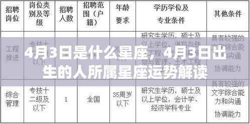 4月3日出生者的星座运势解读,揭秘属于你的星座特性与运势