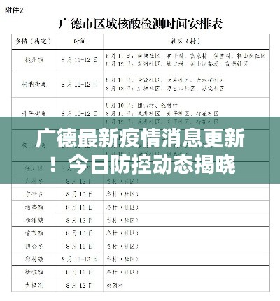 广德最新疫情消息更新!今日防控动态揭晓